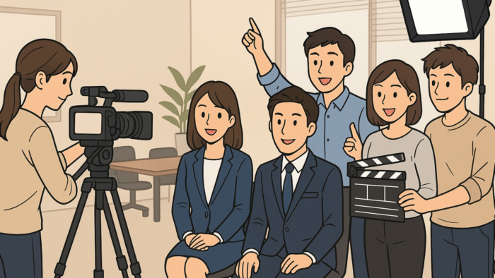 社内スタッフによる採用PR動画撮影風景